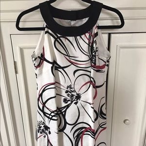Ann Taylor Women’s Black & White & Red Dress  4P